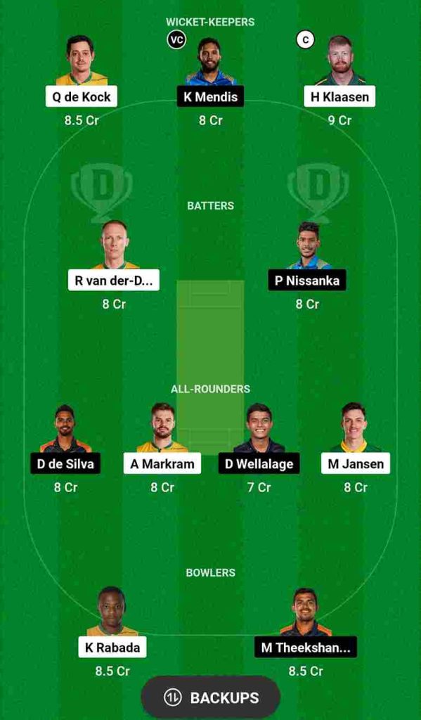 SA vs SL Dream11 Prediction World Cup 2023 | South Africa vs Sri Lanka Dream11 Team, Arun Jaitley Stadium Delhi Pitch Report