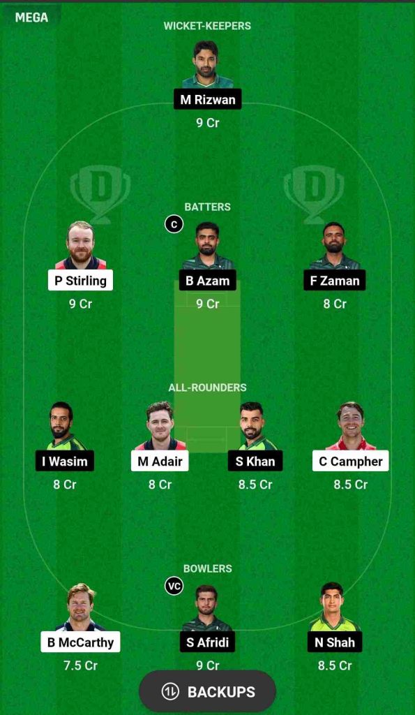 PAK vs IRE 1st T20I 2024: Head to Head, Dream11 Prediction, Probable Playing 11 | Clontarf Cricket Club Pitch Report