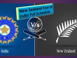 New Zealand Tour of India Full Schedule