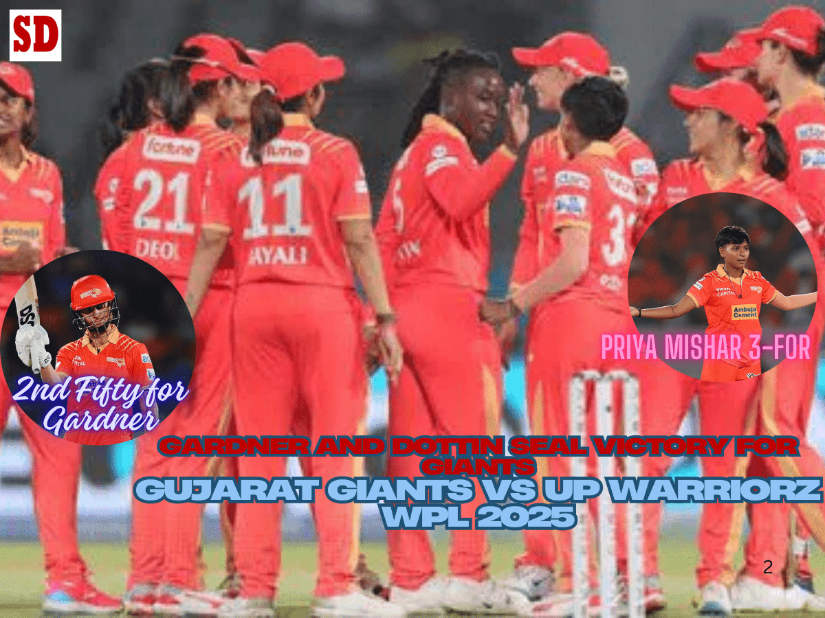 Gujarat Giants vs UP Warriorz WPL 2025 Match Report: Priya Mishra guides Gujarat Giants to first victory; Ecclestone effort faints in front of Gardner’s resistance