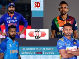 Sri Lanka tour of India Schedule and Squads