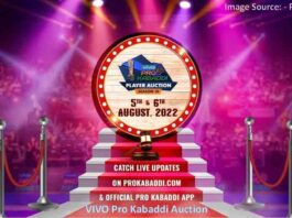 Vivo Pro Kabaddi Auction August 5 and 6 2022