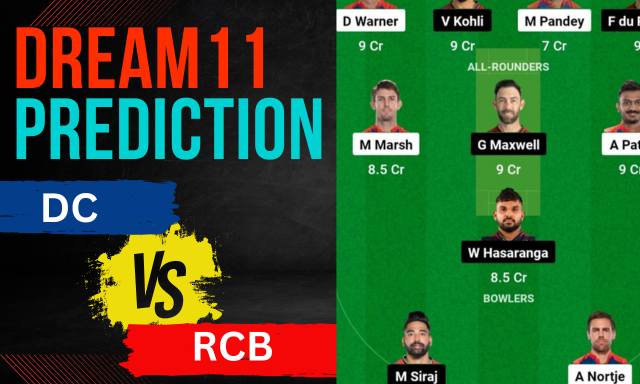 DC vs RCB Dream11 Prediction