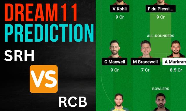 SRH vs RCB Dream11 Prediction, Best Team