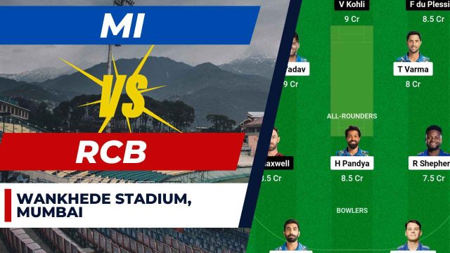 MI vs RCB Dream11 Prediction, Head to Head Records, Best Dream11 Team, Probable Playing XI, Pitch Report | TATA IPL 2024