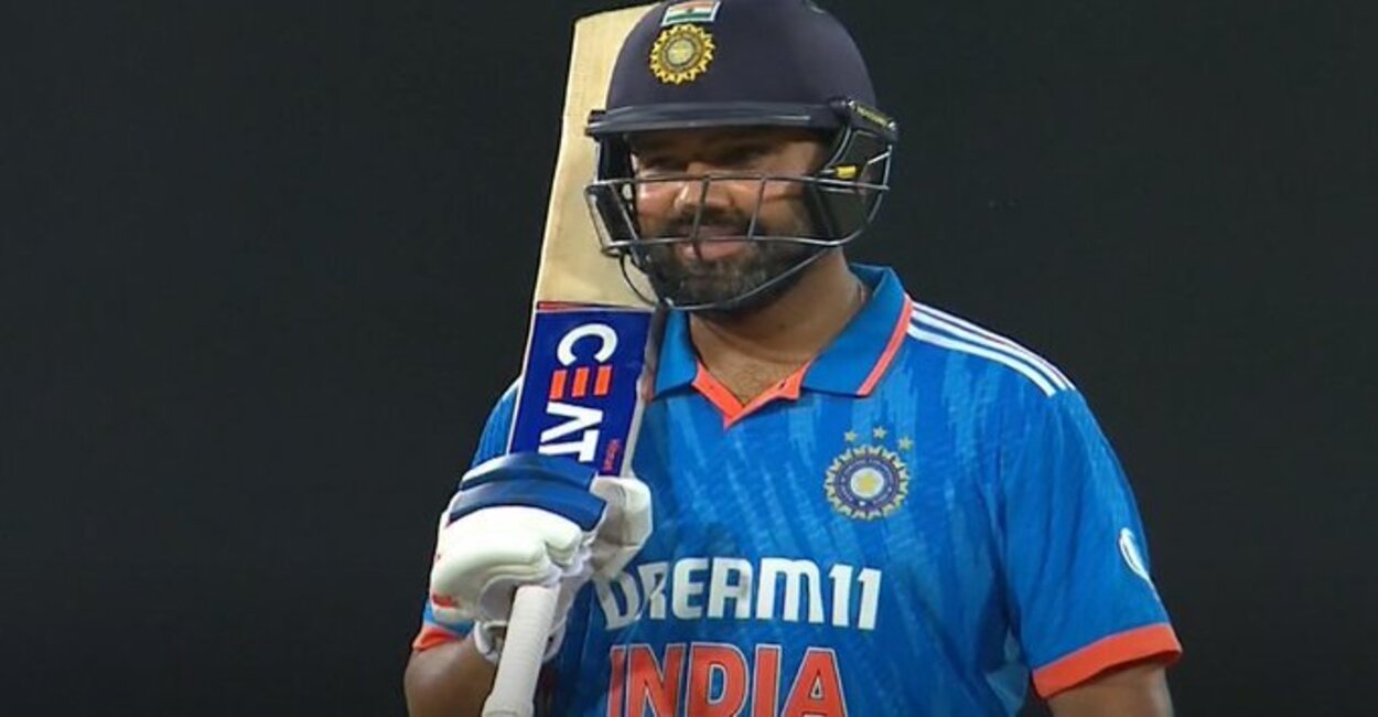 Rohit Sharma Rohit Sharma registers a historic feat with his blistering 58 in tied game vs SL