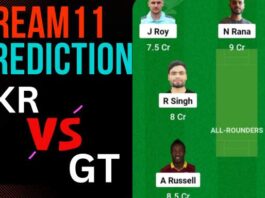 IPL 2023: KKR vs GT Dream11 Prediction