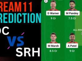 DC vs SRH Dream11 Prediction