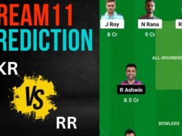 KKR vs RR Dream11 Prediction