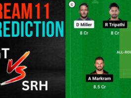 GT vs SRH Dream11 Prediction, Fantasy Team Prediction