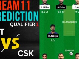 GT vs CSK Dream11 Prediction, Best Team