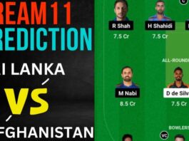 SL vs AFG Dream11 Prediction Today Match