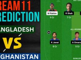 BAN vs AFG Dream11 Prediction Today Match