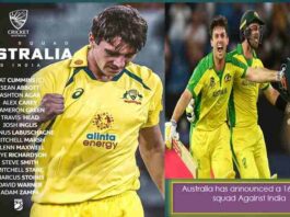 Australia has announced a 16-player squad Against India