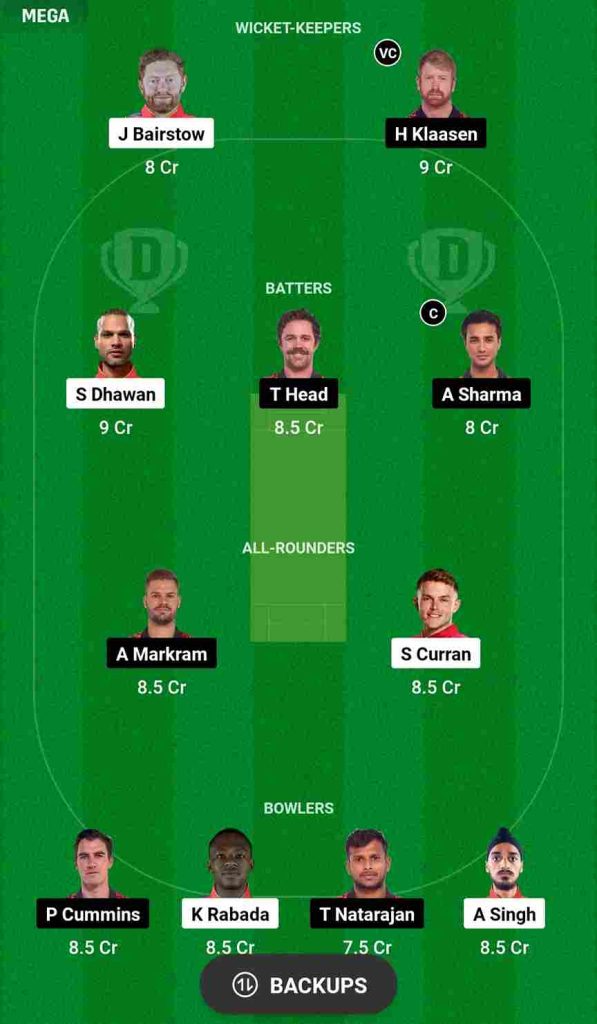 IPL 2024, Match No.23 | PBKS vs SRH Dream11 Prediction, Best Dream11 Team, Head To Head Records, Pitch Report