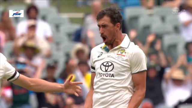 IND vs AUS: Mitchell Starc has first blood for Australia with the Pink ball; Jaiswal dismissed for a golden duck