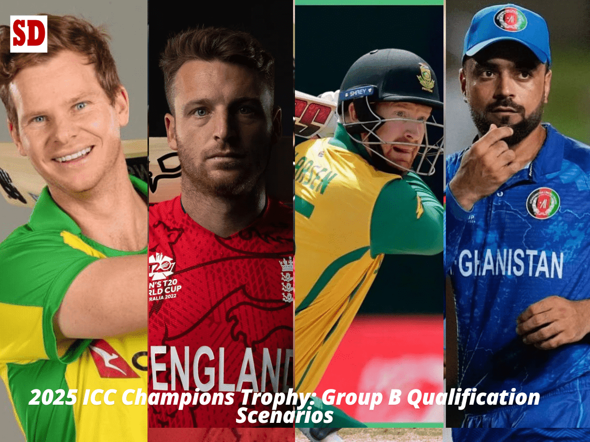 Group B Qualification Scenarios-min 2025 ICC Champions Trophy: Shift in Group B Qualification chances after Australia vs South Africa game ended in a draw