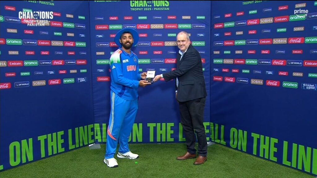 Chakravarthy picked a 5-for and was awarded the Player of the Match