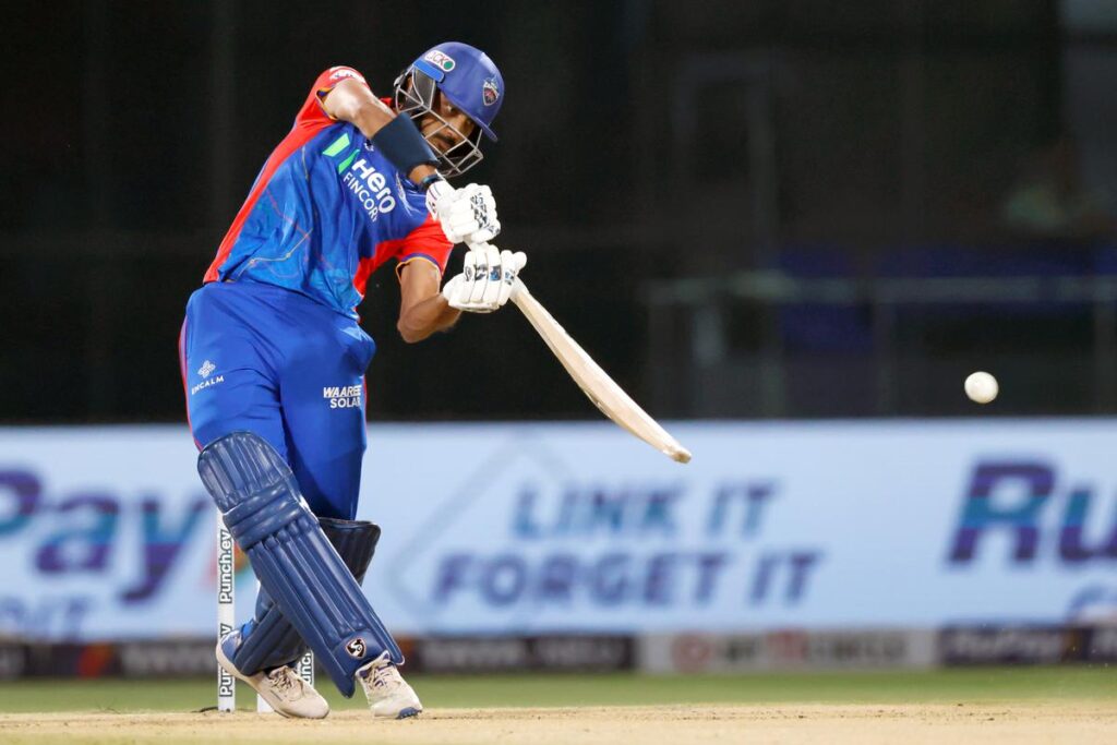 Axar Patel delivers with the bat as well