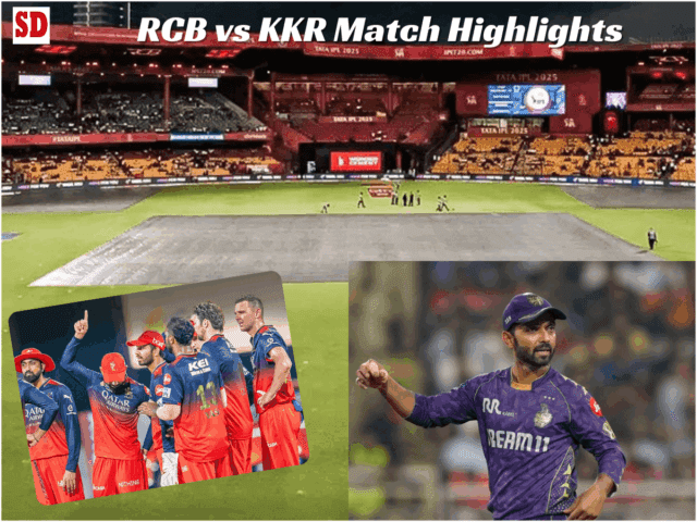 RCB vs KKR Match Highlights-min IPL 2025 RCB vs KKR Match Highlights: Rain washes out IPL 2.0; KKR knocked out after rain gods didn't favour them twice this season