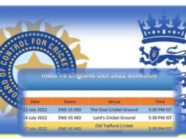 India vs England ODI 2022 Schedule