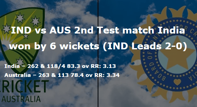 IND vs AUS Last Two Match Result