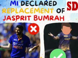 MI confirmed the New Replacement of Jasprit Bumrah