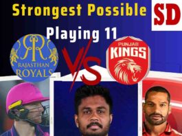 RR vs PBKS Strongest Possible Playing 11