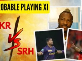 KKR vs SRH Probable Playing XI