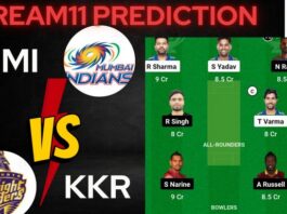 MI vs KKR Dream11 Prediction