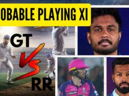 GT vs RR Probable Playing XI