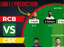 RCB vs CSK Dream11 Prediction