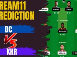 DC vs KKR Dream11 Prediction