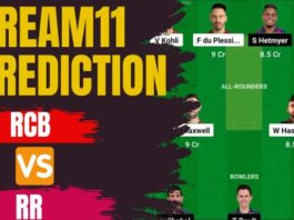 RCB vs RR Dream11 Prediction