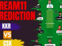 KKR vs CSK Dream11 Prediction