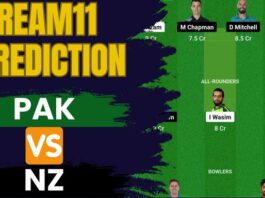 PAK vs NZ Dream11 Prediction