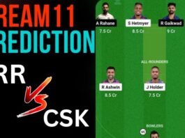 RR vs CSK Dream11 Prediction