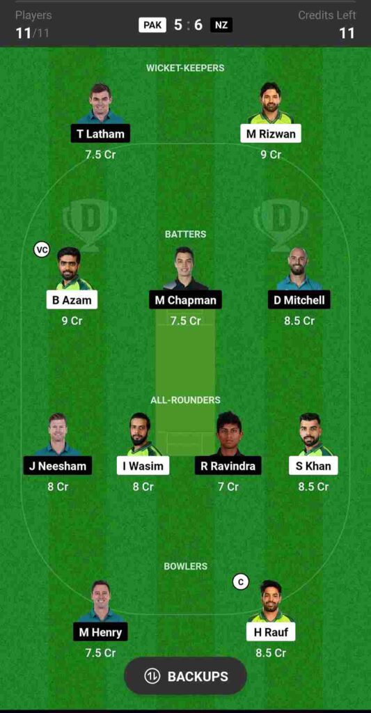 PAK vs NZ Dream11 Prediction