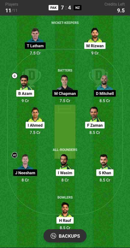 PAK vs NZ Dream11 Prediction