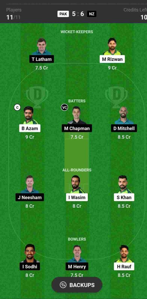 PAK vs NZ Dream11 Prediction