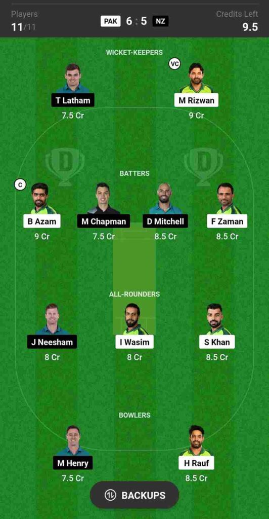 PAK vs NZ Dream11 Prediction