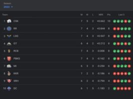 IPL 2023 Points Table