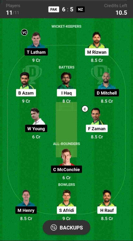 PAK vs NZ Dream11 Prediction