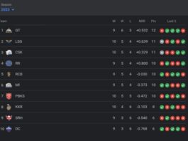 IPL 2023 Points Table