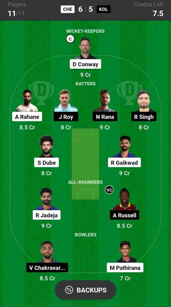 CSK vs KKR Dream11 Prediction Today Match