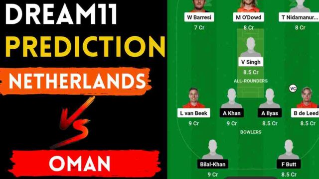 NED vs OMA Dream11 Prediction Today Match | ICC ODI World Cup Qualifiers 2023 Netherlands vs OMAN Dream11 Team Grand League, Pitch Report