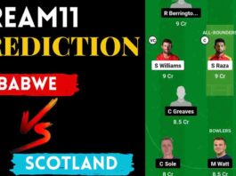 ZIM vs SCO Dream11 Prediction | ICC World Cup Qualifiers 2023 Zimbabwe vs Scotland Dream11 Team Grand League, Pitch Report