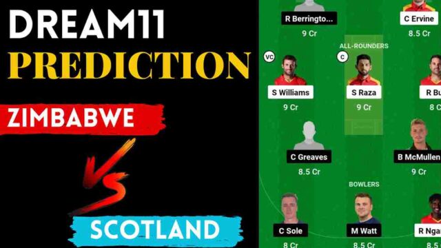 ZIM vs SCO Dream11 Prediction | ICC World Cup Qualifiers 2023 Zimbabwe vs Scotland Dream11 Team Grand League, Pitch Report