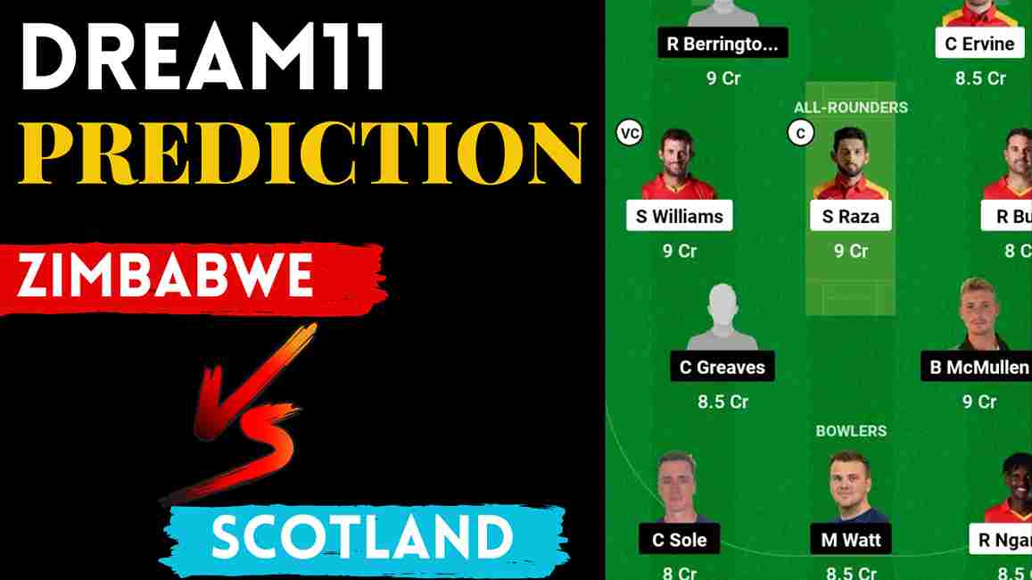 ZIM vs SCO Dream11 Prediction | ICC World Cup Qualifiers 2023 Zimbabwe vs Scotland Dream11 Team Grand League, Pitch Report ZIM vs SCO Dream11 Prediction | ICC World Cup Qualifiers 2023 Zimbabwe vs Scotland Dream11 Team Grand League, Pitch Report