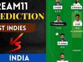 WI vs IND Dream11 Prediction Today Match 1st Test | West Indies vs India Dream11 Team Grand League, Windsor Park Dominica Pitch Report